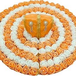 NandAnand Deity Laddu Gopal Poshak Size 4 | Designer Dev Vastra for Thakur Ji | Bal Gopal Krishna Flower Dress | Fancy God Ladoo Gopal Outfit-image-2