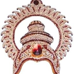 Decorative Varalakshmi Crown, Rose Gold Plated, Traditional Temple Design-23