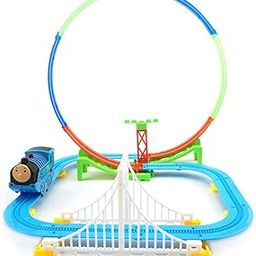 Kiditos Electric Powered Train Track Set Motorized Engine DIY Self-Assemble Multi-Level Track Builder Set (35 Pcs) with Realistic Sound & Flashing Lights for Kids Boys & Girls Ages 3+ Years-2