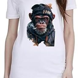 Smoking Gorilla White Women Polo T-Shirt-image-82
