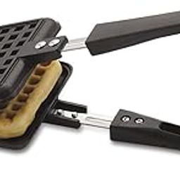 Magnus Optima Aluminium Waffle Maker with Non-Stick Coating, Quick Uniform Heating, Easy Waffle Release, Comfortable Cool-Touch Bakelite Handle, for Gas Stoves - Black-30
