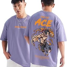 Anime One Piece Ace Monkey D Luffy Oversized Lavander T Shirt for Men and Women Drop Shoulder Loose Baggy Fit Unisex-image-69