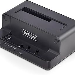 StarTech.com M.2 NVMe to 2.5"/3.5" SATA Drive Duplicator, Dual Bay Standalone Cloner/Drive Dock, 27GB/min, NVMe to SATA / SATA to NVMe, TAA-10