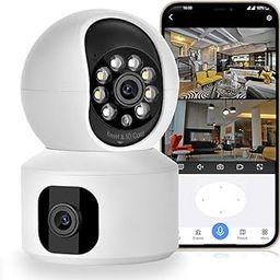 RUBOX Dual Lens WiFi IP 360° Camera 1920 X 2160 Full HD 3mp AI Dome v380 CCTV Night Vision Motion Sensor Two-Way Audio Micro SD Card Upto 128GB Monitor Nanny Security Indoor White-picture-16
