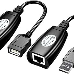 USB Male to Female RJ45 150Ft USB 2.0 LAN Extension Adapter Over Ethernet Cat5 Cat5e Cat6 Cable for USB-28