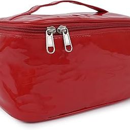 CIMONI® Premium Vegan Leather Makeup Bag Inner Ware Storage Organizer Toiletry Bags Travel Vanity Cosmetic Bag for Women (Red)-47