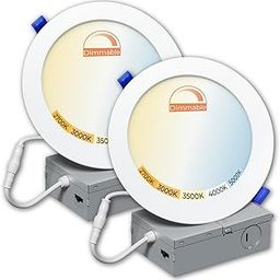 LED ATOMANT - 2 Pack 4 Inch LED Recessed Ceiling Light with Junction Box, 10W, 800 Lumens, 5CCT Selectable 2700K/3000K/3500K/4000K/5000K, Canless Dimmable Downlight-image-70