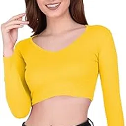 the blazze 1309 Women's V Neck Crop Top-picture-6