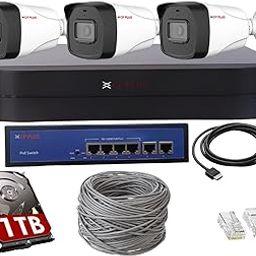 CP PLUS 4 Channel Full HD NVR with 3X 2 MP Built-in Audio Mic Outdoor Wired IP CCTV Cameras, Motion Detection, 4 Port PoE, 1TB HDD, 100 Meter CAT6 Cable, RJ45 Connector - White-8