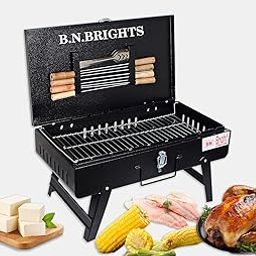 B.N.Brights Big Size Heavy Weight Briefcase-Style Charcoal Barbeque Grill | Foldable Metal Grill Tandoor for Home & Outdoor | Portable BBQ for Picnic, Business & Restaurant-31