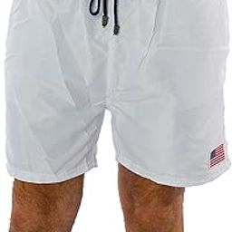 American Flag Men's Swim Trunks (XX-Large, White)-image-77