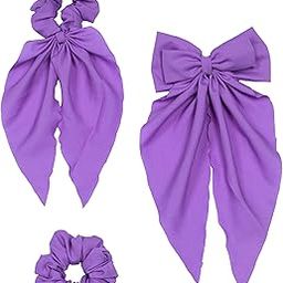 BLACK DUCK Women's Long Tail Cambric Cotton Hair Bow | Bow Hair Clips For Ladies | Hair Accessories (3Pc Combo)-image-37