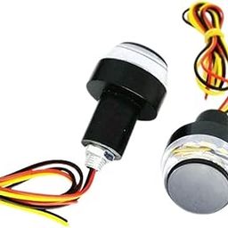 ROYAL HALLMARK Electrical Handle Bar LED Turn Signal Indicators Dual Color Bulb Handle Bar Light (Set of 2) Universal for All Bikes-25
