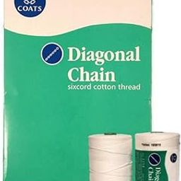 Madura Coats Coats Cotton Sewing Thread (White) 400Mts/Spool,Box Of 10 Spools,Diagonal Chain 10 Sixcord-14