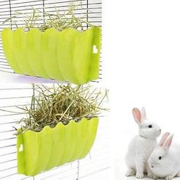 Portable & Cage Attach Hay Rack/Grass Feeder/Holder for Rabbit/Guinea Pig/Ferret (Yellow)-picture-30