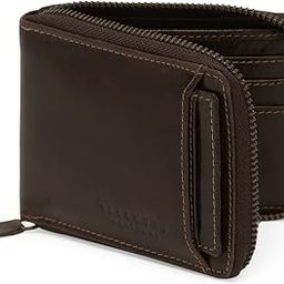 Men's Leather Bi-fold Zipper Wallet (Choclate Brown)-image-56