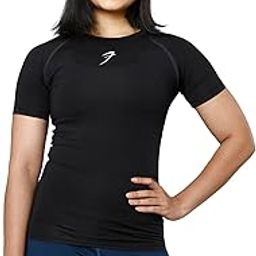 Women's Compression Top T-Shirt for Gym Sports Yoga Swimming Running Short Sleeve-image-13