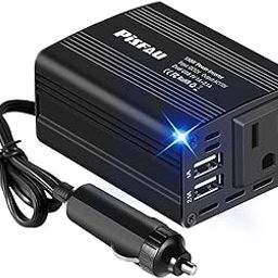PiSFAU 150W Power Inverter 12V Dc To 110V Ac Car Plug Adapter Outlet Converter With 3.1A Dual Usb Ac Car Charger For Laptop Computer-picture-18