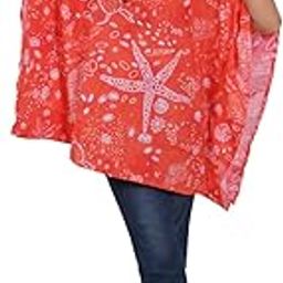 SeaWorld Print short Kaftan Tunic free size beach cover up Kaftan | One size fits all | 100% Imported Polyester-picture-20
