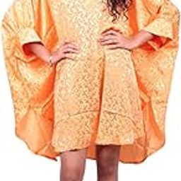 Premium Brasso Fabric Floral Prints Plus size Women's Kaftan | Beach cover up-picture-10