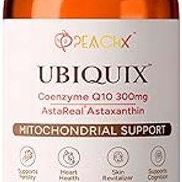 PeachX UBIQUIX Coenzyme Q10 300mg with AstaReal Astaxanthin, L-Carnitine, Zinc – Mitochondrial Support Supplement – Heart, Skin & Fertility Support – 30 Veg Capsules-image-27