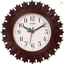 Kadio Analog 24.5 cm X 24.5 cm Wall Clock (Maroon, with Glass, Standard)-7