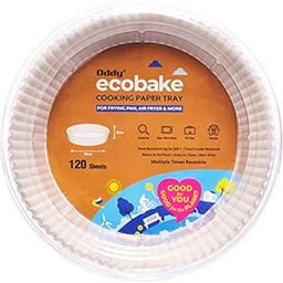 Oddy Uniwraps Ecobake Cooking Paper Tray for Frying Pan, Steamer, Airfryer & More - 7 Inch Base + 1.96 Inch Walls, 120 Pcs, White, Standard-image-26