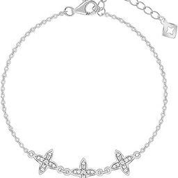 925 Silver Flower Sparkle Bracelet, Adjustable | Gifts for Women and Girls | With Certificate of Authenticity and 925 Stamp | 6 Months Warranty-28