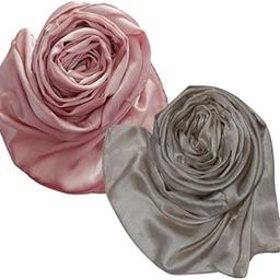 Trending Muna Satin Abaya Hijab Combo Of 2 Silky & Shiny Wedding Season Collection/Muslim Women's Islamic Fancy Shawl/Duppatta/Stoles/Head Scarves for Girls-image-90