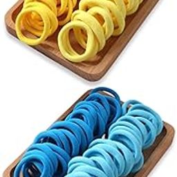 Korean Style Elastic Hair Ties For Girls | Soft Seamless Hair Rubber Bands | Ponytail Holders For Women | Strechable Bands | Cotton Hair Elastic Rubber Bands (Pack of 100 Pcs)-picture-44