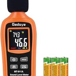 Noise Decibel Meter, Gedaye Sound Level Meter, Range 35-135dBA, SPL Meter with A Weighted, Data Hold MAX/MIN Fast/Slow, for Classroom Workshop dB Reader Monitor Audio Measure Device Sound Detector-7