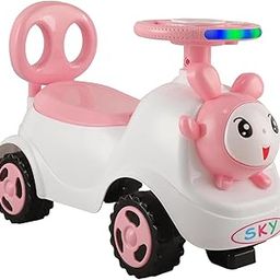 WBQ Toy Rider, Indoor Play Vehicle & Car for Kids with Music & Horn Steering, Push Car for Baby with Backrest,Under Seat Storage & Big Wheels, Ride on for Kids 1 to 3 Years Upto 25 Kgs (Pink)-14