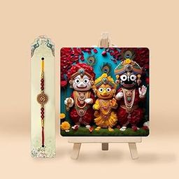 Half Engineer Lord Jagannath Table Top Frame with Premium OM Rakhi |Rakhi Gift For Brother|Raksha Bandhan Gift For Bhai|Spiritual Rakhi-image-14