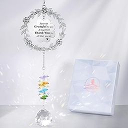 Trendy Nest Thank You Gifts for Women,Sun Catcher Gift with Engraved Thank You Message,Hanging Crystal Suncatcher Ornament for Window Rainbow Maker,Appreciation Gift-image-56