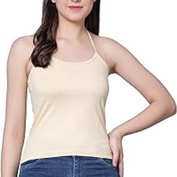 Women's Cotton Sleeveless Halter Neck Camisole Slip Spaghetti-picture-49