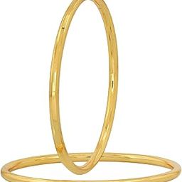 Missmister Creations Brass 24KT Micron Gold Plated simple sober Plain Design thick ad strong Bangle set for Women (MMC1665BGSV)-24