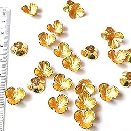 Get-Set-Go! Flower 3 Petal Shape (250Pcs) Golden Color Plastic Beads for Jewellery Making, Arts and Crafts Work, Necklace, Bracelet Earring DIY Kit (Flower 3 Petals)-image-11