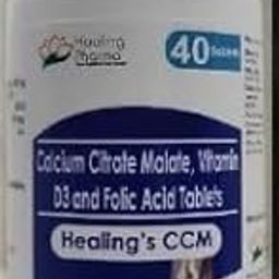 CCM HEALING 40 TABLETS- CALCIUM CITRATE MALEATE WITH VIT D3 & FOLIC ACID TABS-25