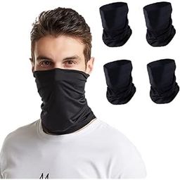 Trickey Shopper™ Men's & Women's Woollen Summer/Winter Bandana Face mask Cover Cycling Biking Running Neck Gaiter Headgear Scarf Hiking Camping Gym Yoga Sports (Black) 4 Pcs-image-9