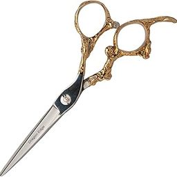 Mr. Barber Classic Dragon Edge Hair Cutting Scissor – Professional Salon Scissors with Pivot Screw System, Golden Dragon Handle (5.5 Inch)-image-1