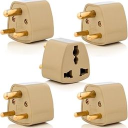 Hi-PLASST 3Pin Indian Converter Plug (Pack of 5) World (USA, UK, Canada, Europe, and More) to India, Universal Travel Adapter Plug -Type D Adaptor Socket Perfect for Foreign Devices to use in India-22