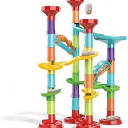 Think Toys - 50 Pieces Marble Run Pipeline Toy Set Gift for Girls and Boys-image-18