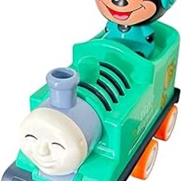Disney Mickey Mouse Kids Toy Train, Turquoise Green with Dinosaur Design, Musical Train Engine with Wheels-image-93