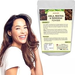 Natural Amla Reetha Shikakai Powder Shampoo for Hair| 3-in-1 Natural Hair cleanser | No Chemical, No Preservative |-image-84
