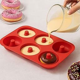 Frenchware Donut Shape Silicone Mould, Pack of 1-6 Cavity, Baking Tray for Fondant, Doughnuts, Muffin Cupcake Container, Microwave Safe, for Homemade DIY Biscuit, Chocolate, Muffins, Jelly-image-97