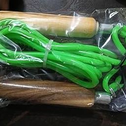 Wooden Handle Jump Rope with Green PVC Cord, Exercise and Fitness Skipping Rope-picture-31