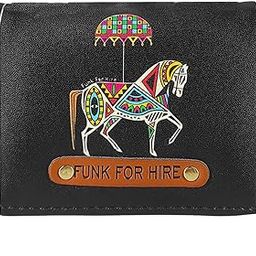 Printed Vegan Leather ATM Card Holder Slim Minimalist Wallet Pocket Organiser with for Men Women (Black)-15