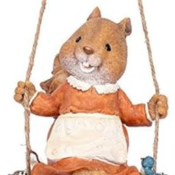 Thedecorshed Hanging Squirrel on Swing for Garden Decor, Garden Trees Decor, Balcony Decor, Squirrel Ideal for Garden Decor, Squirrel Figure, Hanging Animal Figure,-image-36