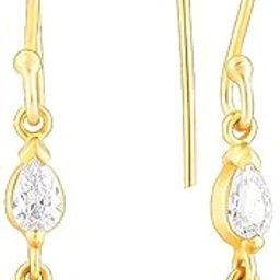 925 Silver Golden Zirconium Moments Earrings| Drops to Gift Women & Girls | With Certificate of Authenticity and 925 Stamp | 6 Months Warranty*-24