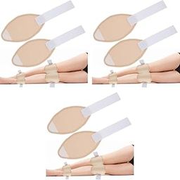 MAYCREATE® 6PCS Castor Oil Pack Wrap for Knee with Adjustable Elastic Strap Reusable Breathable Cotton Compress Pads for Calf Knees Arm Leg-image-68